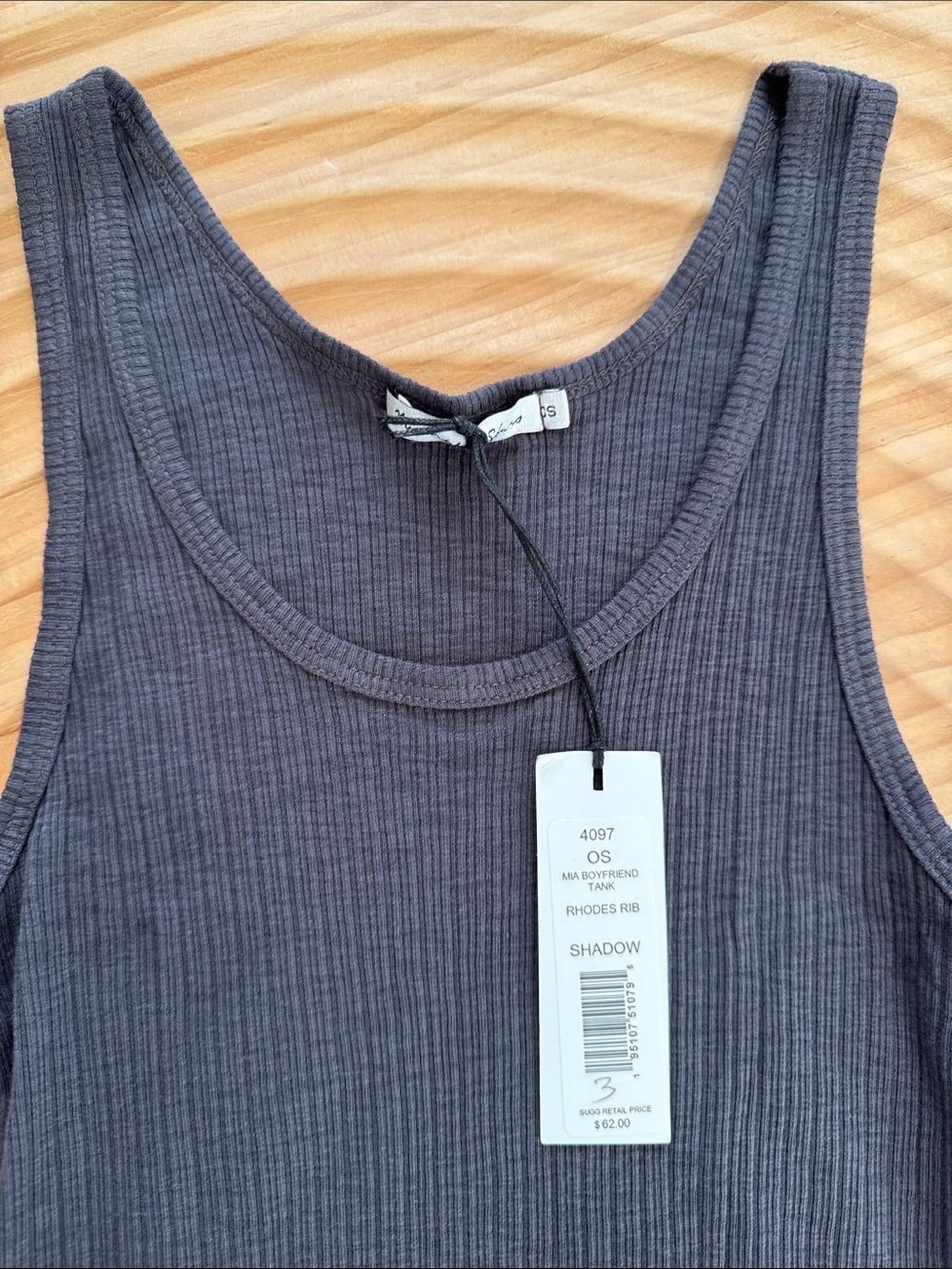 Michael Stars Ribbed Tank Top - Shadow - Picture 2 of 6